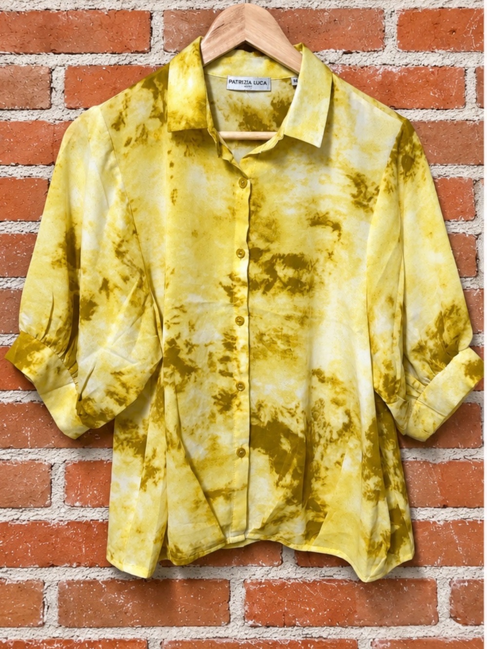 Patrizia Luca Yellow Button-Front Blouse